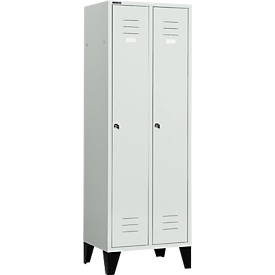 Schäfer Shop Select Vestiaire sur pieds, serrure à cylindre, gris clair/gris clair