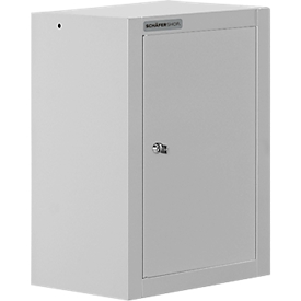 Schäfer Shop Select Wandschrank, eintürig, mit Zwischenboden, B 400 x T 320 x H 600 mm, Stahl, lichtgrau/lichtgrau