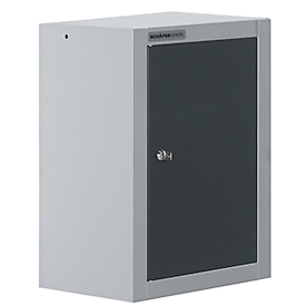 Schäfer Shop Select Wandschrank, eintürig, mit Zwischenboden, B 400 x T 320 x H 600 mm, Stahl, weissaluminium/anthrazitgrau