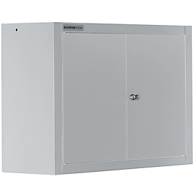 Schäfer Shop Select Wandschrank MS 750, zweitürig, mit Zwischenboden, B 750 x T 320 x H 600 mm, Stahl, weißaluminium/weißaluminium