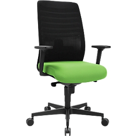 Schäfer Shop Silla de oficina Genius SSI Lady Proline, con reposabrazos, mecanismo síncrono de tres puntos, asiento wellness, respaldo de malla 3D, negro/verde