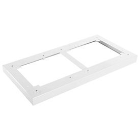 Schäfer Shop Socle Genius en acier TETRIS WOOD, pour étagères/armoires L 400 mm, blanc