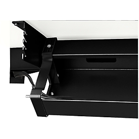 Schäfer Shop  Speciale tekst kiezen Kabelgoot standaard, voor in hoogte verstelbare bureautafels vanaf B 1400 mm, neerklapbaar, zwart