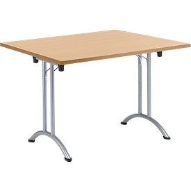 Schäfer Shop Table pliante Select, 1200 x 800 mm, hêtre / blanc alu 