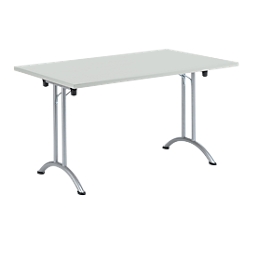 Schäfer Shop Table pliante Select, 1400 x 700 mm, gris clair/blanc alu 