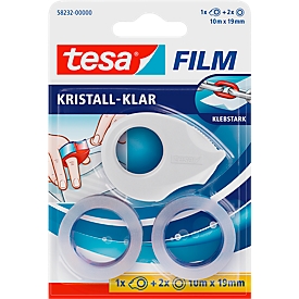 Schäfer Shop tesafilm® Mini distributeur + 2 rouleaux de tesafilm®, pour rouleaux jusqu'à L 10 m x L 19 mm, couleurs assorties