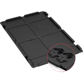 Scharnierdeksel serie Economy voor Euroboxen - gerecycled kunststof - 600 x 400 mm - antraciet - ons merk Schaefer Shop Pure