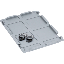 Scharnierdeksel serie Economy voor Euroboxen - kunststof - 400 x 300 mm - grijs - ons merk Schaefer Shop Pure
