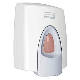 Schaumseifenspender Rubbermaid, Volumen 400 ml, manuell, antimikrobielle Drucktaste, Sichtfenster, lebenslange Garantie, Kunststoff, weiß/grau