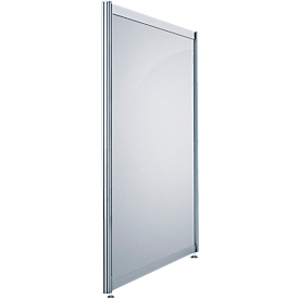 Scheidingswand laag rechtstaand, B 1000 x H 1380 mm, decor zilver