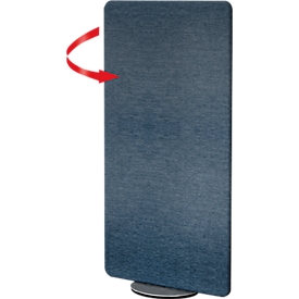 Scheidingswand Metropol, visuele & akoestische afscherming, draaibaar, B 800 x D 400 x H 1700 mm, blauw