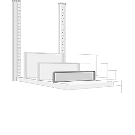 Scheidingswand, vrijstaand, voor archiefrekdiepte 400 mm, H 100 mm