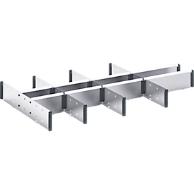 Scheidingswanden Bott verso, voorhoogte lade 100/125 mm, B 1050 x D 550 x H 77 mm, plaatstaal, grijs