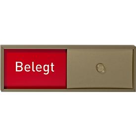 Schiebeschild Frei-Belegt für Türschild Lyon, selbstklebend, B 150 x H 50 mm, bronze