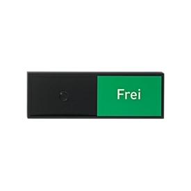 Schiebeschild Frei-Belegt für Türschild Lyon, selbstklebend, B 150 x H 50 mm, schwarz