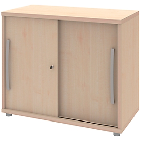 Schiebetüren-Schrank BARI,1 Boden, Schloss, B 800 x T 430 x H 720 mm, Ahorn-Dekor