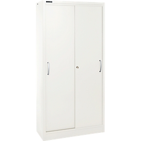 Schiebetürenschrank, 5 Ordnerhöhen, B 1200 mm, weiß RAL 9003