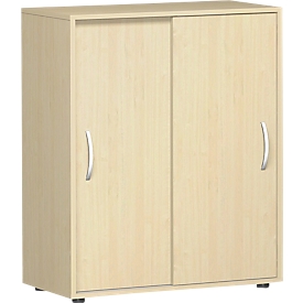 Schiebetürenschrank Alicante, 3 Ordnerhöhen, B 800 x T 400 x H 1104 mm, Ahorn-Dekor