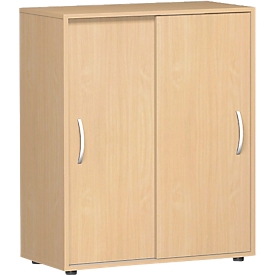 Schiebetürenschrank Alicante, 3 Ordnerhöhen, B 800 x T 400 x H 1104 mm, Buche-Dekor