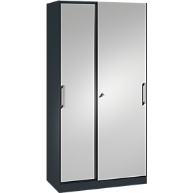 Schiebetürenschrank ASISTO C 3000, 5 Ordnerhöhen, abschließbar, Breite 1000 mm,