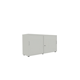 Schiebetürenschrank, B 1350 mm, 2 OH, silber