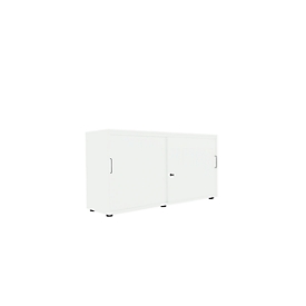 Schiebetürenschrank, B 1350 mm, 2 OH, weiß