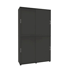 Schiebetürenschrank, B 1350 mm, 6 OH, graphit