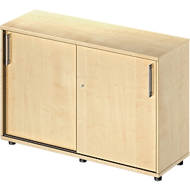 Schiebetürenschrank TETRIS WOOD, 2 OH, B 1200 mm, Höhe inkl. Gleiter, Ahorn-Dekor