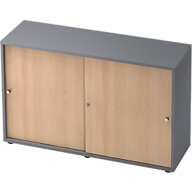Schiebetürenschrank TOPAS LINE, 2 OH, graphit/Eiche