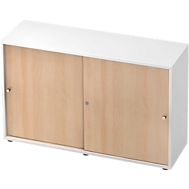 Schiebetürenschrank TOPAS LINE, 2 OH, weiss/Eiche