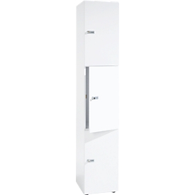 Schließfachschrank Topas Line, 6 Ordnerhöhen, 3 Fächer, Zylinderschloss, B 400 x T 420 x H 2156 mm, weiß/weiß