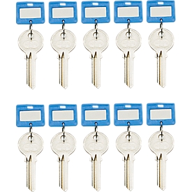 Schlüsselanhänger, 10 Stück, blau