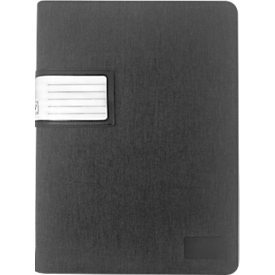 Schlüsselmappe JSA Luzon, Format A4, 28 abnehmbare Schlüsselringe mit Beschriftungsfächern, 2 Stiftefächer, B 285 x  T 40 x H 385 mm, RPET, schwarz