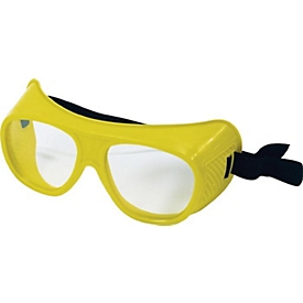 SCHMERLER Vollsichtschutzbrille, splitterfreie Scheiben klar, EN 166, weicher Kunststoff, verstellbares Gummiband