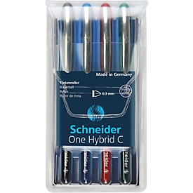 Schneider rollerball pen One Hybrid C, assorted colours in a case of 4