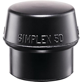 Schonhammerkop SIMPLEX Kop-Ø 40 mm Rubber zwart, middelzwaar HALDER