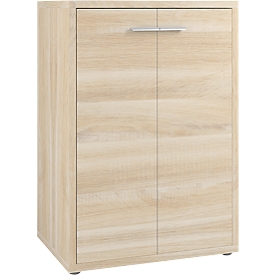 Schrank Player, 3 Ordnerhöhen, 2 Türen, Breite 789 mm, Eiche