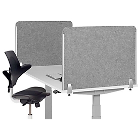 Schreibtisch-Akustik-Trennwand BE Safety Screen Seitenwände, ohne Acrylfenster, Dicke 10 mm, T 60 x H 60 mm, hellgrau