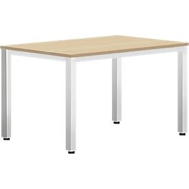Schreibtisch Bexxstar, Rechteck, 4-Fuß Quadratrohr, B 1200 x T 800 x H 740 mm, Buche/chromsilber