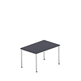 Schreibtisch Bexxstar, Rechteck, 4-Fuß Rundrohr, B 1200 x T 800 x H 740 mm, schwarz/chromsilber
