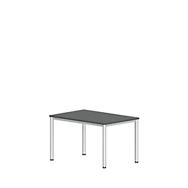 Schreibtisch NEVADA, 4-Fuß, Rechteck, Rundrohr, B 1200 x T 800 x H 740 mm, dunkelgrau/weiß