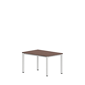 Schreibtisch NEVADA, 4-Fuß, Rechteck, Rundrohr, B 1200 x T 800 x H 740 mm, Lärche grau/weiß 
