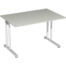 Schreibtisch PALENQUE, C-Fuß, Rechteck, B 1200 x T 800 x H 720 mm, lichtgrau