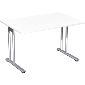 Schreibtisch PALENQUE, C-Fuß, Rechteck, B 1200 x T 800 x H 720 mm, weiß