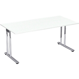 Schreibtisch PALENQUE, C-Fuß, Rechteck, B 1600 x T 800 x H 720 mm, weiß