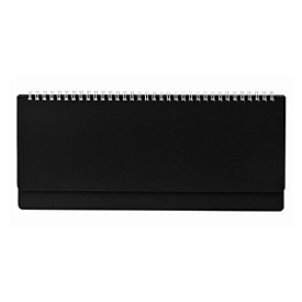 Schreibtisch-Querkalender, 112 Seiten, Wire-O-Bindung, B 305 x H 135 mm, Werbedruck 280 x 20 mm, schwarz