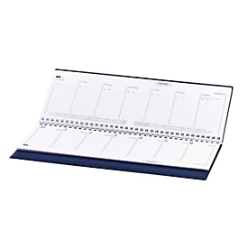 Schreibtisch-Querkalender, Blau, Standard, Auswahl Werbeanbringung optional
