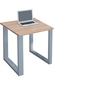 Schreibtisch, Rechteck, Bügelfuß, B 800 x T 500 x H 760 mm, Sonoma Eiche/silber