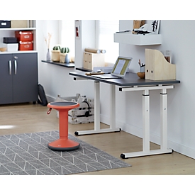 Schreibtisch Set Up, Rechteck, C-Fuss, B 1300 x T 650 x H 685-820 mm, graphit/weiss 