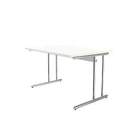 Schreibtisch Toledo, höhenverstellbar, Rechteck, C-Fuss-Gestell, Breite 1200 mm, weiss